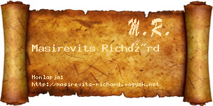 Masirevits Richárd névjegykártya